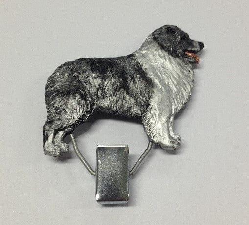 Handbemalter Startnummern-Clip mit Australian Shepherd bluemerle