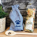 Geschenk-Set Pfötchen Kochlöffel & Pfötchen Nudeln - blau kariert-Tierisch tolle Geschenke