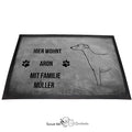 Personalisierte Fußmatte mit Zwergpinscher Motiv