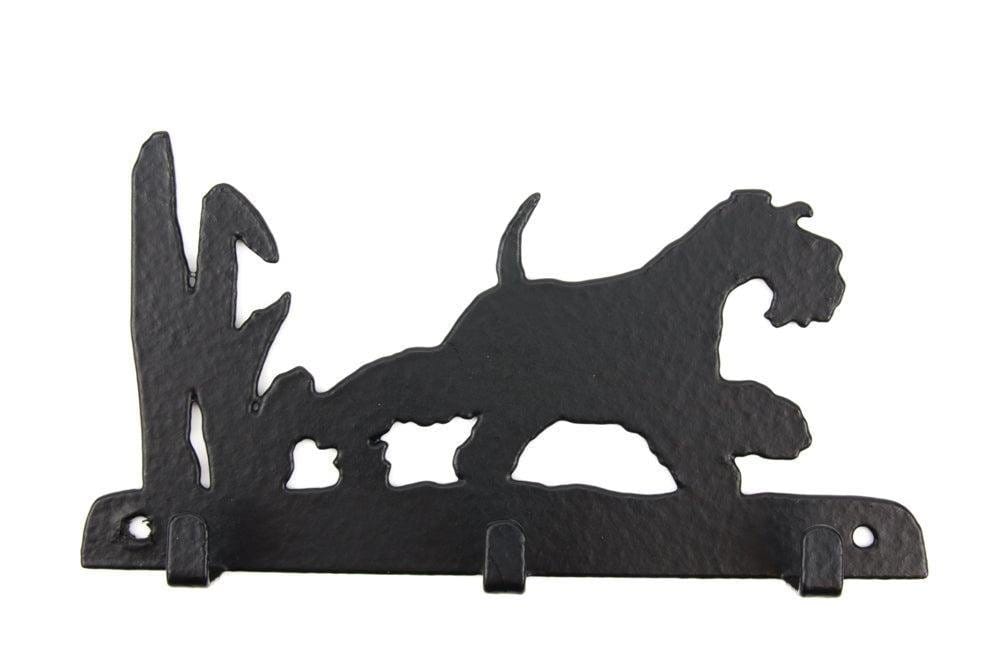 Leinengarderobe Schnauzer aus Stahl mit 3 Haken