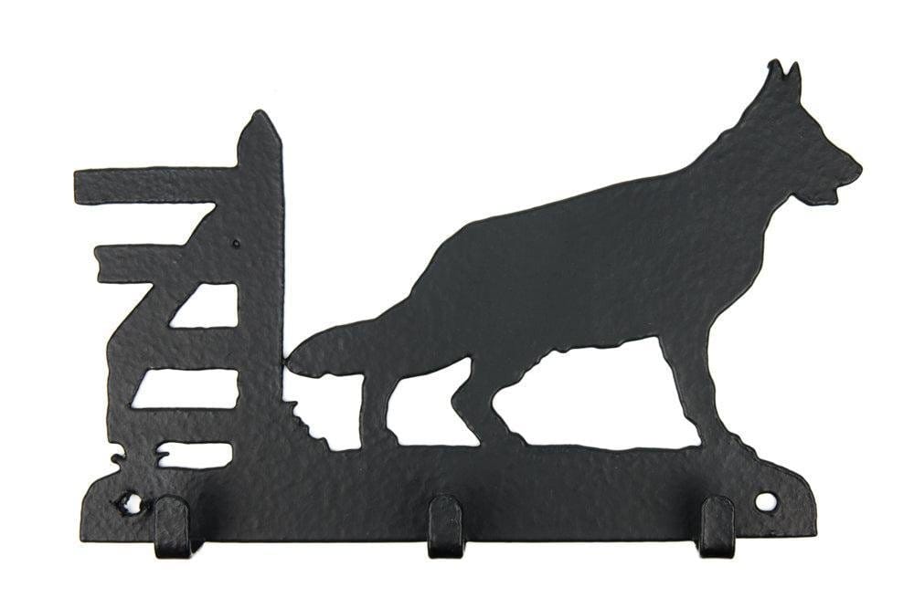 Leinengarderobe Deutscher Schäferhund aus Stahl mit 3 Haken