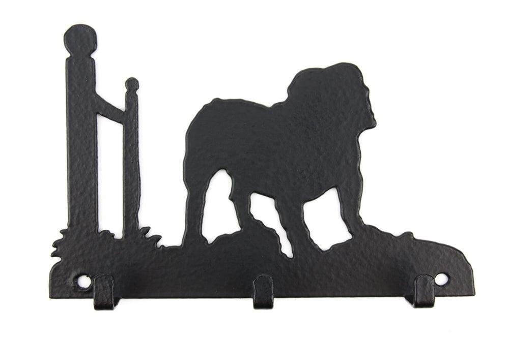 Leinengarderobe Englische Bulldogge aus Stahl mit 3 Haken
