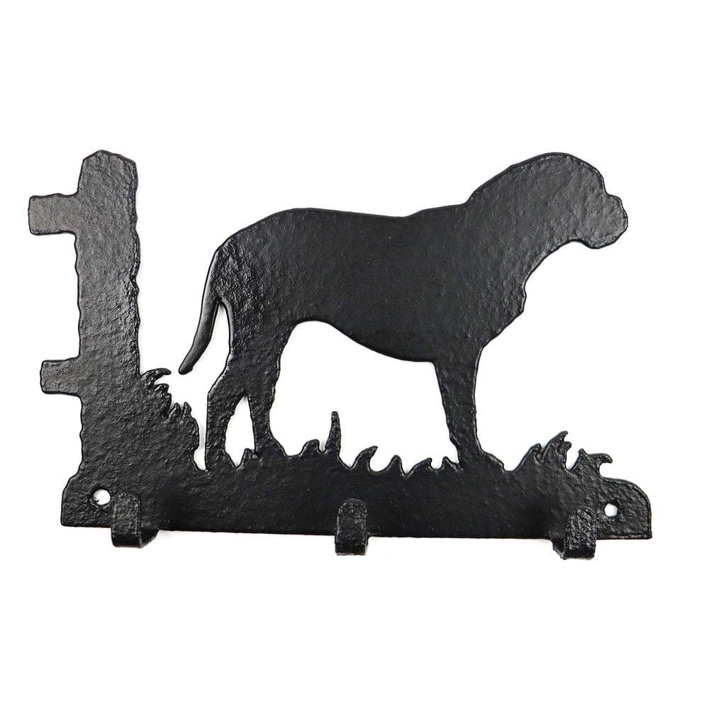 Leinengarderobe Bordeaux Dogge aus Stahl mit 3 Haken