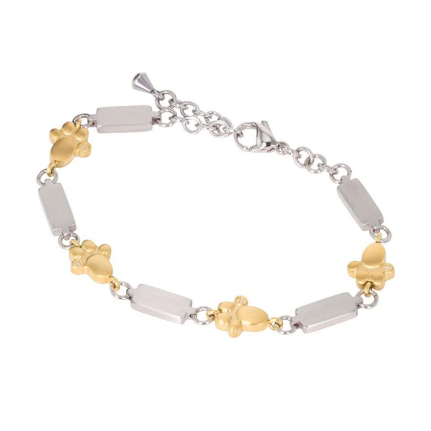 Magnetschmuck Armband -Pfote mit Zirkonia goldfarben-