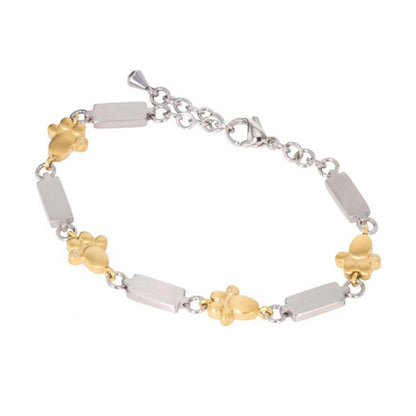 Magnetschmuck Armband -Pfote mit Zirkonia goldfarben-