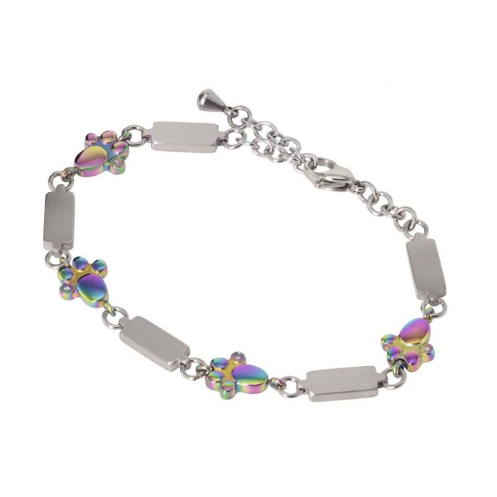 Magnetschmuck Armband -Pfote mit Zirkonia Rainbow-Tierisch tolle Geschenke