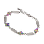 Magnetschmuck Armband -Pfote mit Zirkonia Rainbow-Tierisch tolle Geschenke