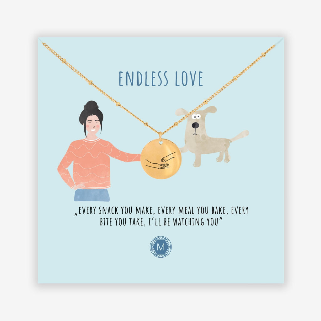 Murandum ENDLESS LOVE Halskette Roségold – Geschenk für Hundemenschen mit Grußkarte