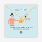 Murandum ENDLESS LOVE Halskette Roségold – Geschenk für Hundemenschen mit Grußkarte