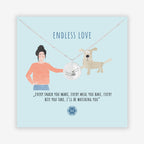 Murandum ENDLESS LOVE Halskette Silber – Coin-Anhänger Hand und Pfote aus Edelstahl