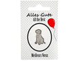 Blue Bug Gifts Ansteckpin Hund Alles Gute – Hundemotiv aus Metall silberfarben 15x20mm