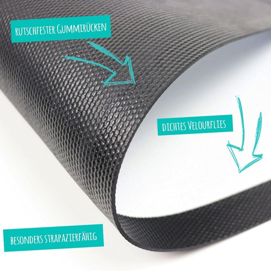 Qualitätsmerkmale der Herzlich Willkommen Fußmatte von Tierisch tolle Geschenke