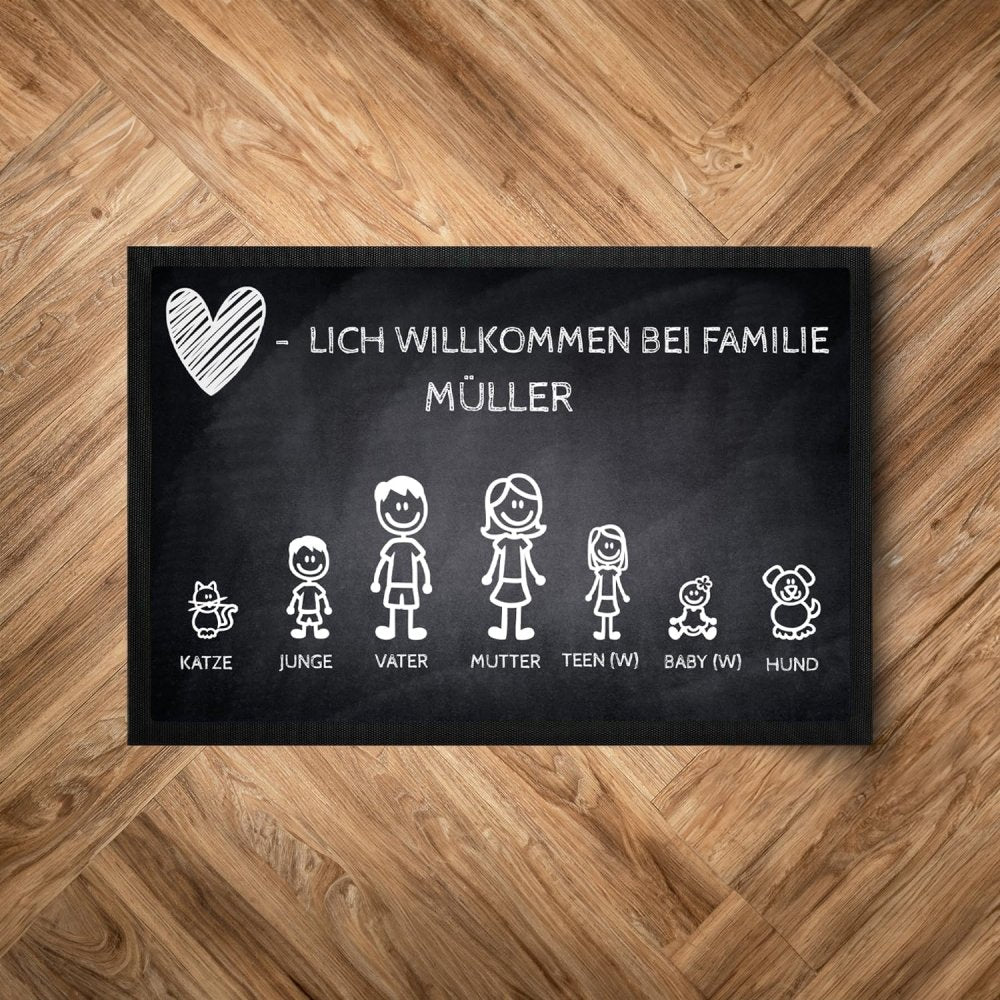 Fußmatte Strichmännchen-Tierisch-tolle-Geschenke