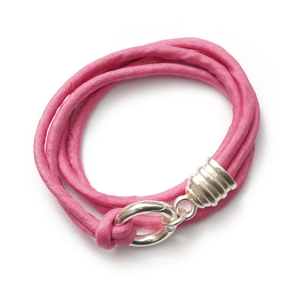 SchauTime Seiden Armband -Pfote rosa silber Limited Edition-