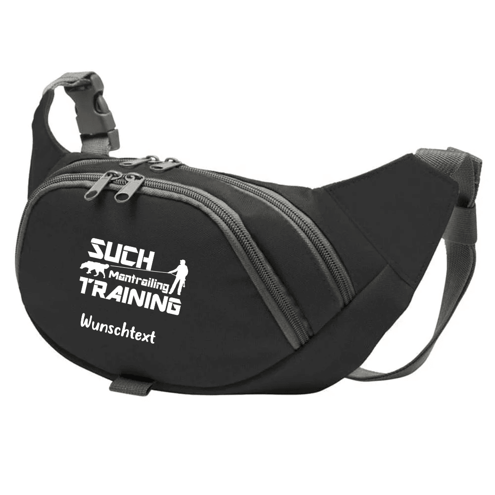 Bauchtasche Mantrailing Edition personalisiert schwarz – Gassitasche Hundetraining