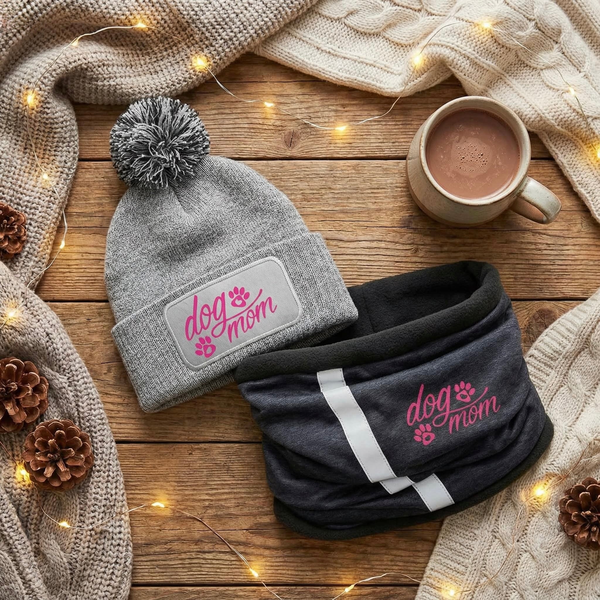 Strickmütze und passender Fleece Schlauchschal