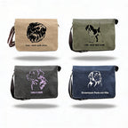 Personalisierte Canvas Messenger Bag mit Hundemotiv und Name 4 Farbvarianten