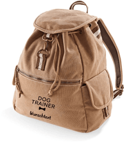 Canvas Rucksack Hundetrainer Edition sahara – personalisierter Outdoor Rucksack