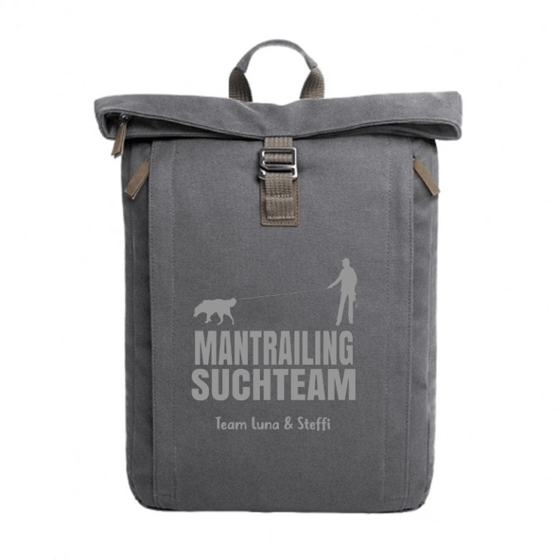 Mantrailing Rucksack im Training mit Hund