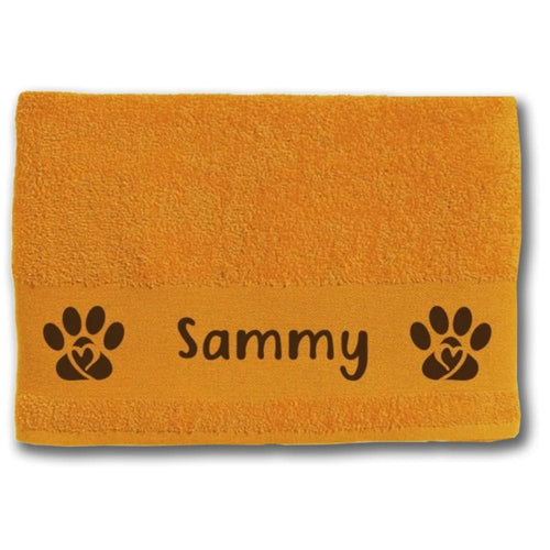 Personalisierbares Handtuch mit Pfotendesign und Wunschname