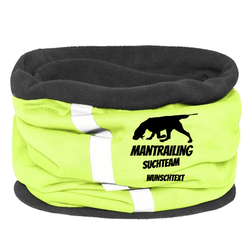 Fleece Schlauchschal Mantrailing Edition personalisiert – waermender Loopschal mit Motiv