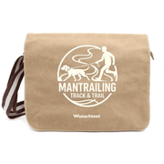 Canvas Messenger Bag in Sahara mit Mantrailing-Motiv und Wunschname