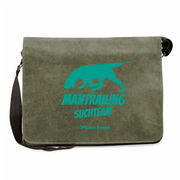 Canvas Messenger Bag in Schwarz mit Mantrailing-Motiv