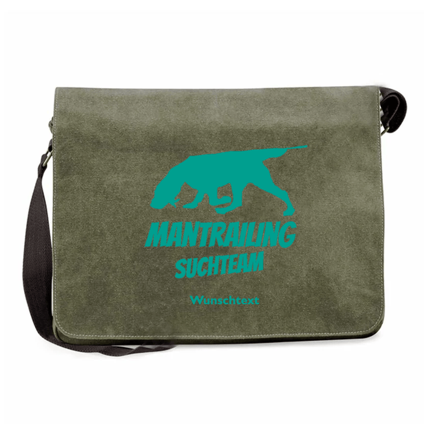 Canvas Schultertasche für Mantrailer mit Wunschname