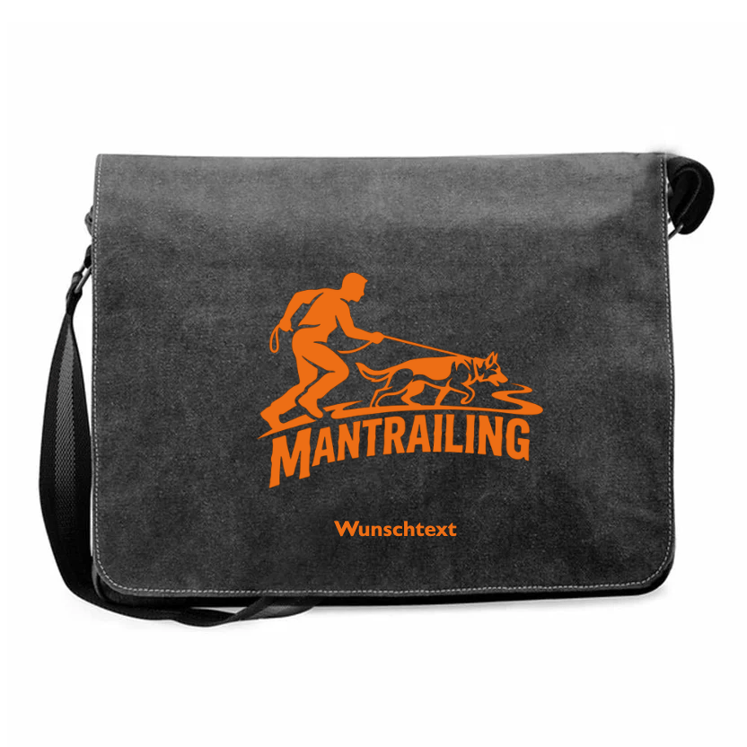 Canvas Schultertasche für Mantrailer mit Wunschname