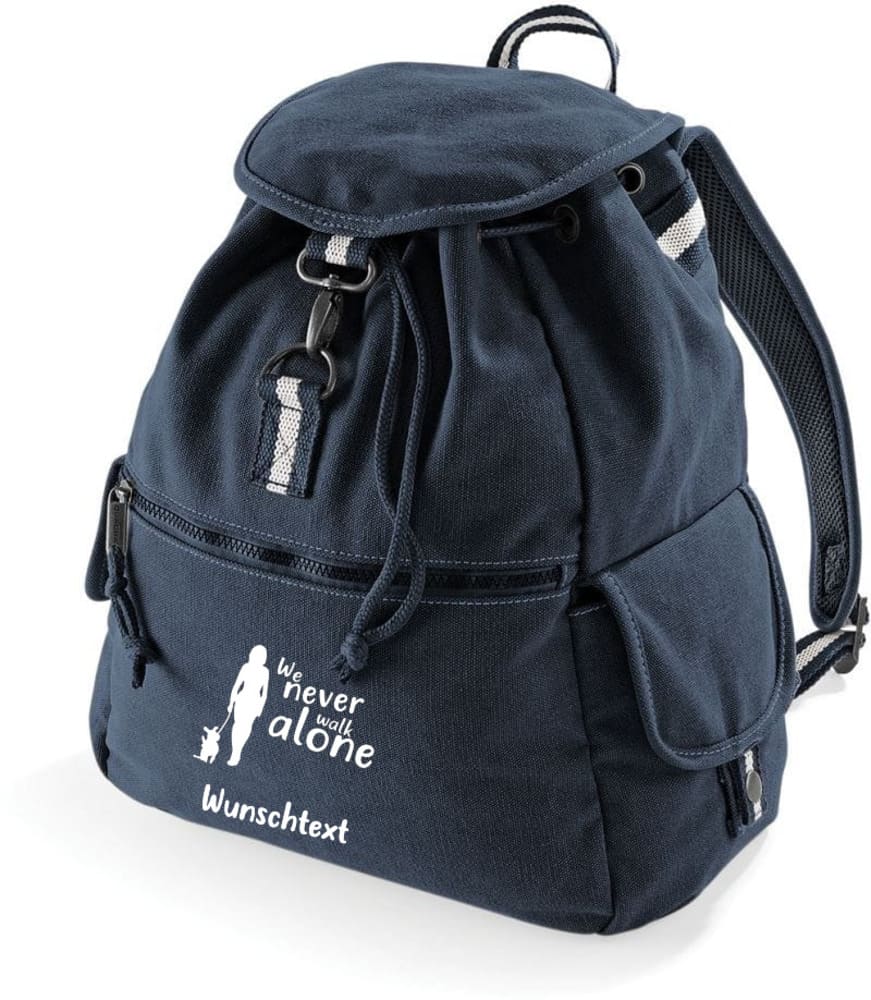 Canvas Rucksack Gassi Edition - personalisiert, Vintage-Look, 18 Liter