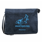 Canvas Messenger Bag in Navy mit Mantrailing-Motiv