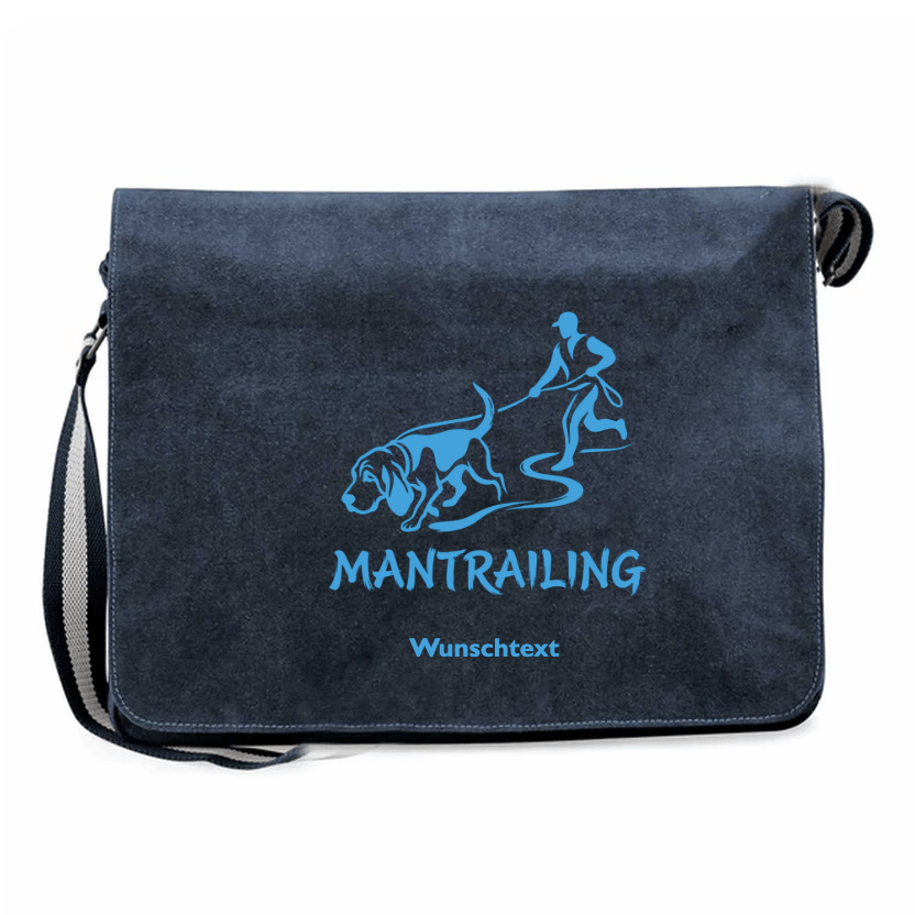 Canvas Schultertasche für Mantrailer mit Wunschname