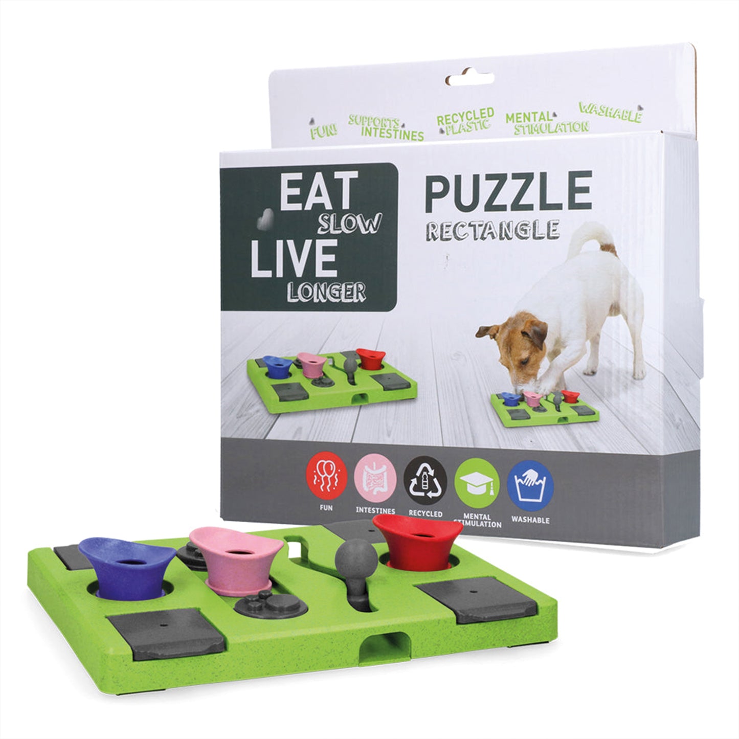 Eat Slow Live Longer Puzzle Rectangle