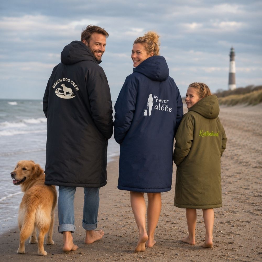 Personalisierbarer Strandmantel für die ganze Familie: ie mehr frieren am Strand