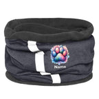 Fleece Schlauchschal mit bunter Pfote bedruckt und Wunschnamen