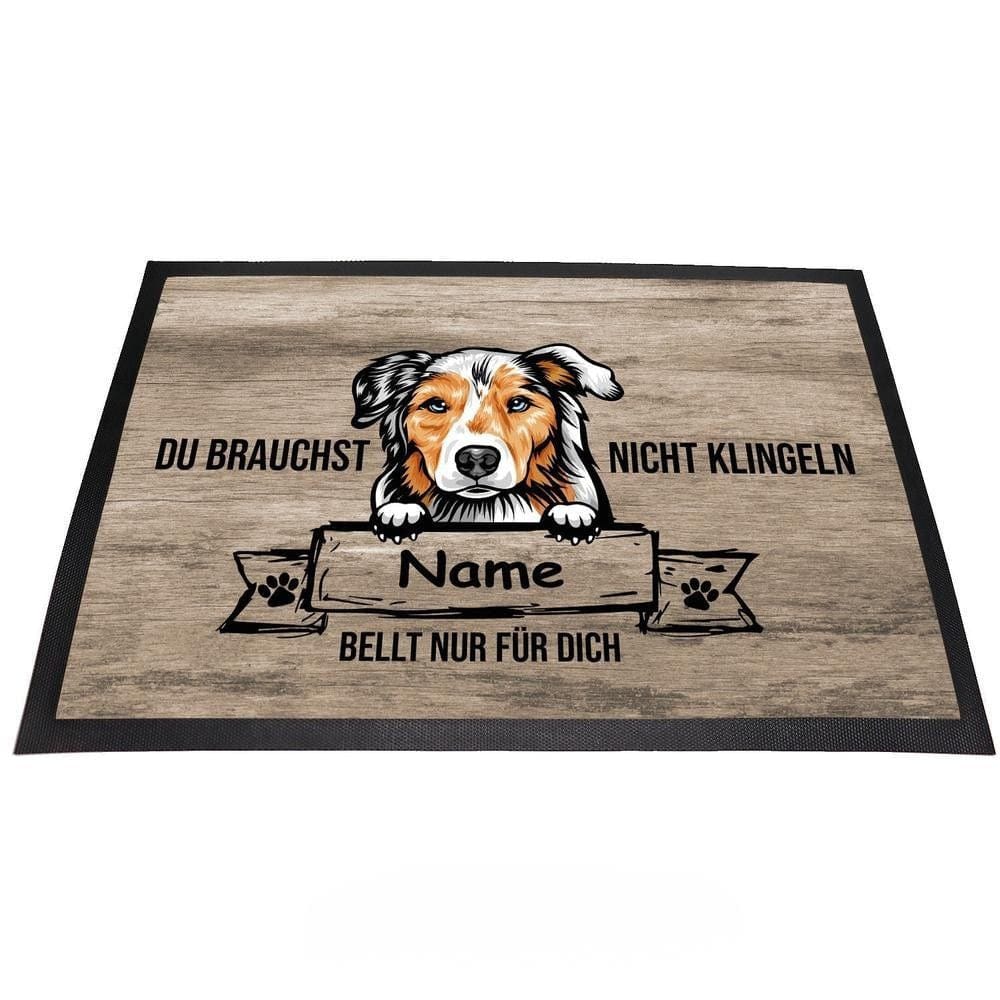 Fußmatte Dr brauchst nicht klingeln Holzoptik