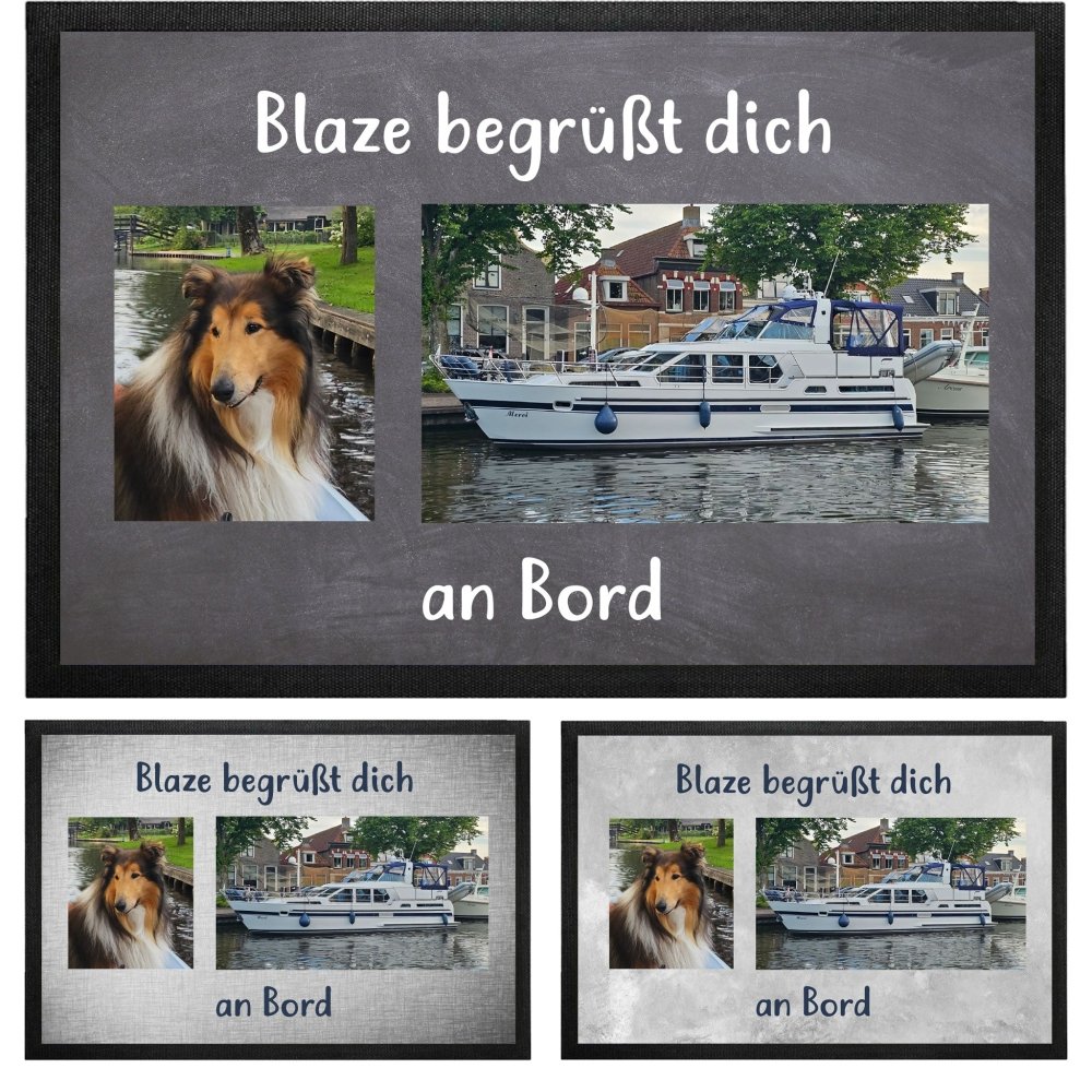 Personalisierte Fußmatte für Boote mit maritimem Foto