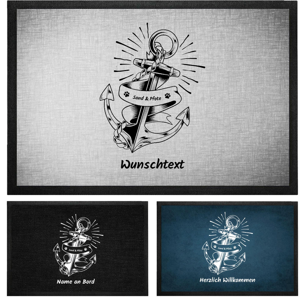 Fußmatte mit Anker, verschiedene Hintergründe
