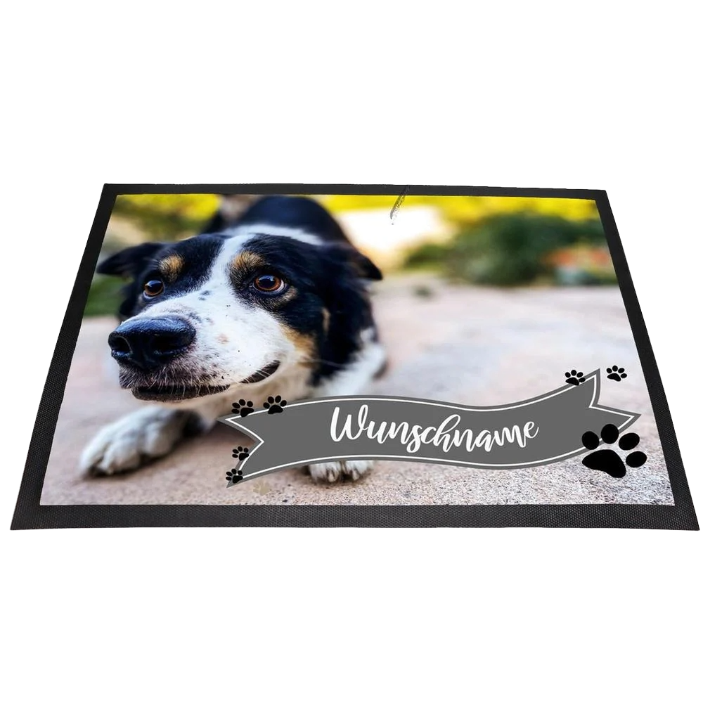 PERSONALISIERTE FUßMATTE MIT Foto und Wunschname von Hund