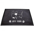 Futterplatz Matte / Napfunterlage - Comic Hund - 40 x 60 cm mit Wunschname grau