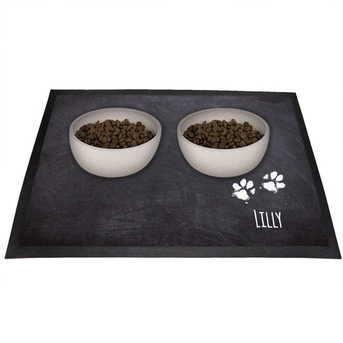 Futterplatz Matte / Napfunterlage - Pfötchen - 40 x 60 cm mit Wunschname