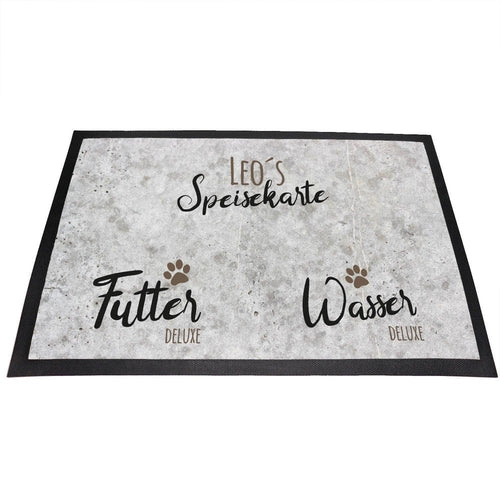 Futterplatz Matte / Napfunterlage - Speisekarte - 40 x 60 cm mit Wunschname