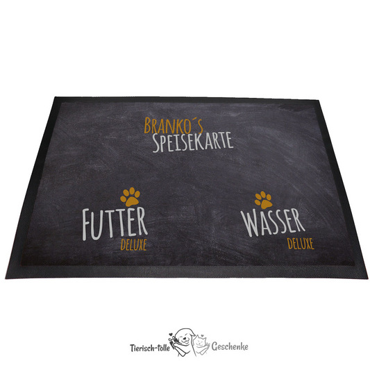 Futterplatz Matte / Napfunterlage - Speisekarte 2 - 40 x 60 cm mit Wunschname