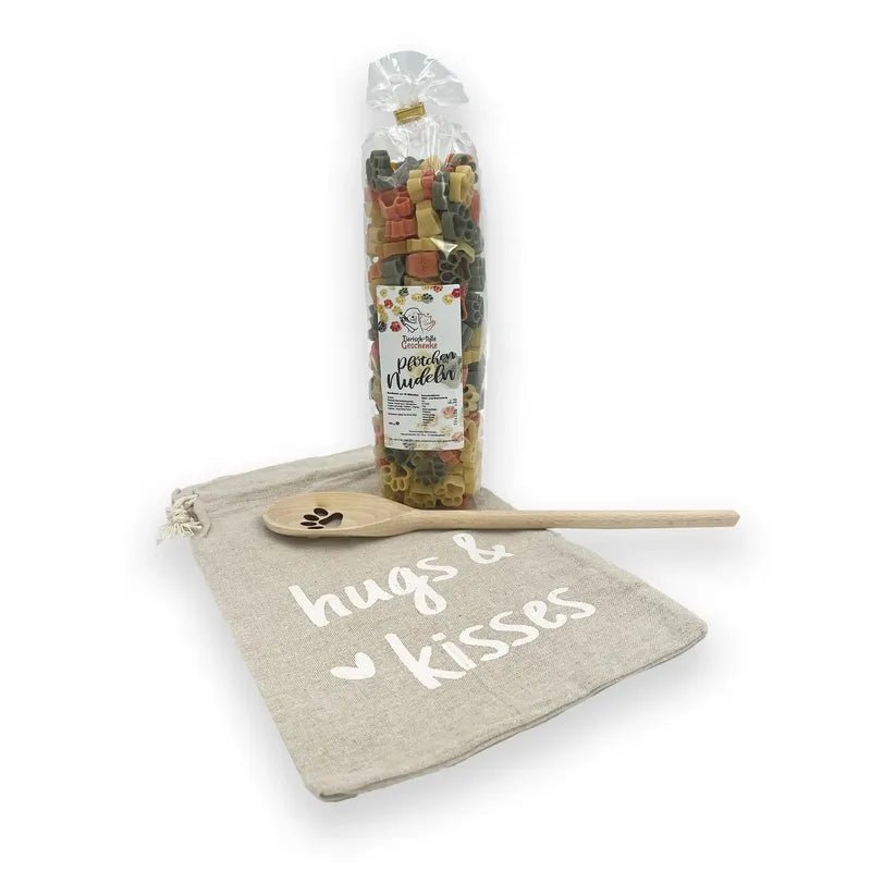 Geschenk-Set Pfötchen Kochlöffel & Pfötchen Nudeln - hugs and kisses-Tierisch tolle Geschenke