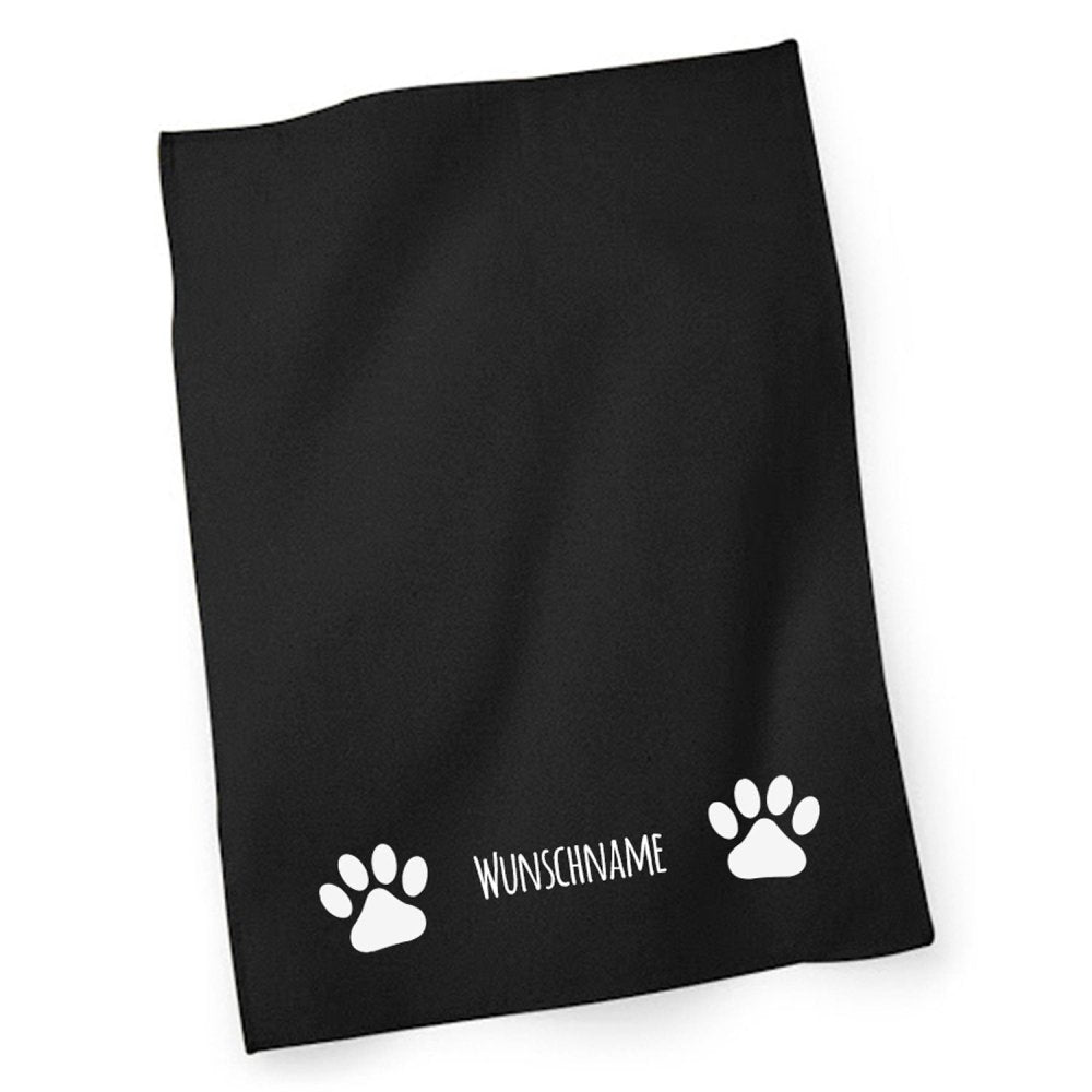 Geschirrtuch - Trockentuch Pfötchen 4 - mit Wunschname-Tierisch-tolle-Geschenke-Tierisch-tolle-Geschenke
