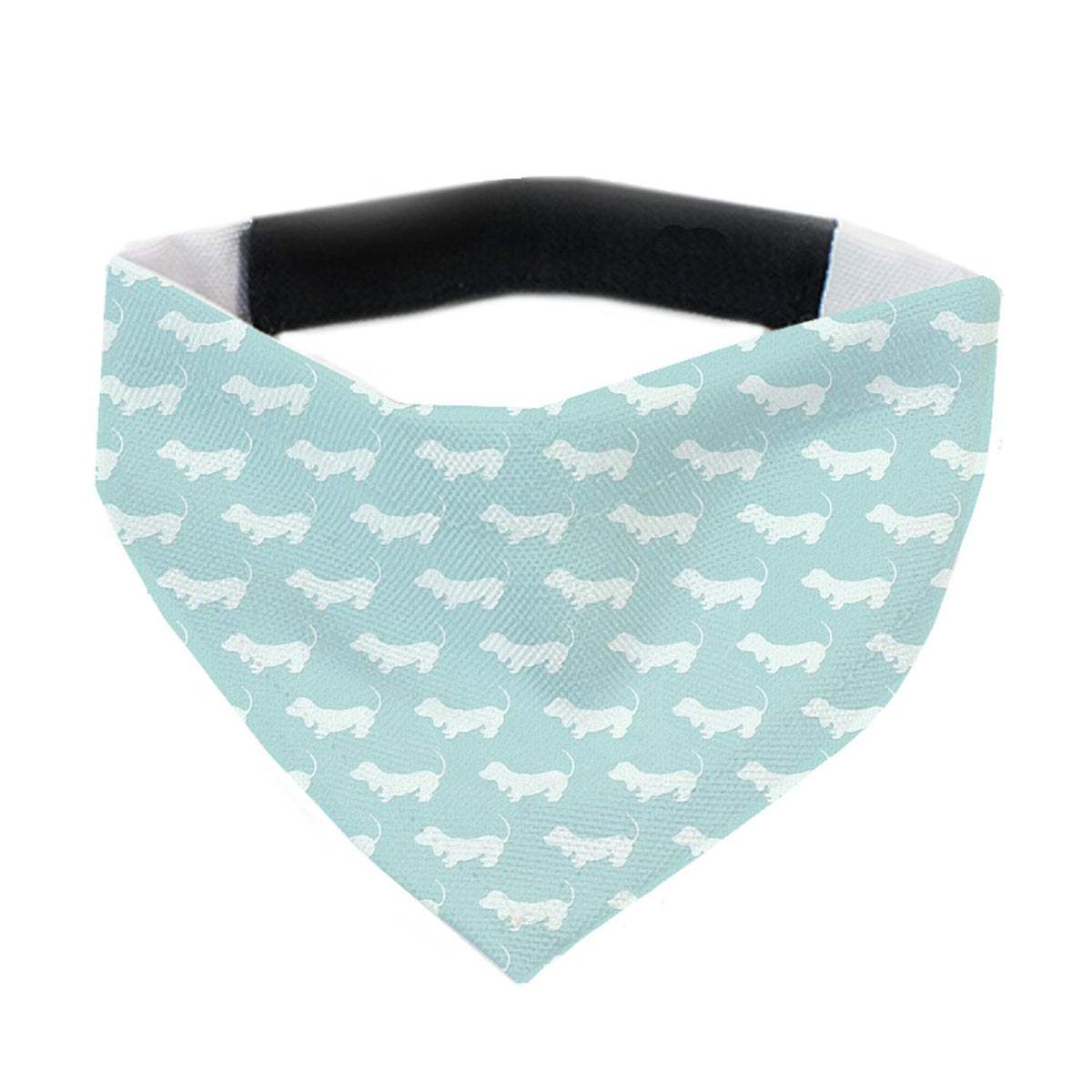Hundehalstuch Dackel – mint mit weißen Dackel-Silhouetten