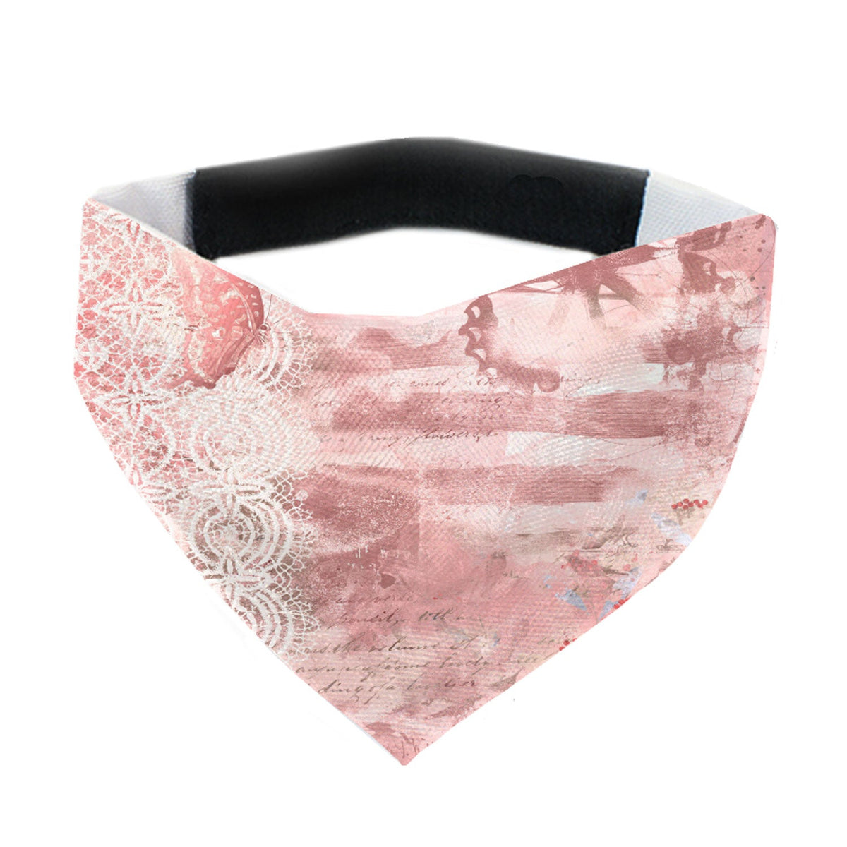 Hundehalstuch Vintage Rosé – altrosa mit Spitzenmuster