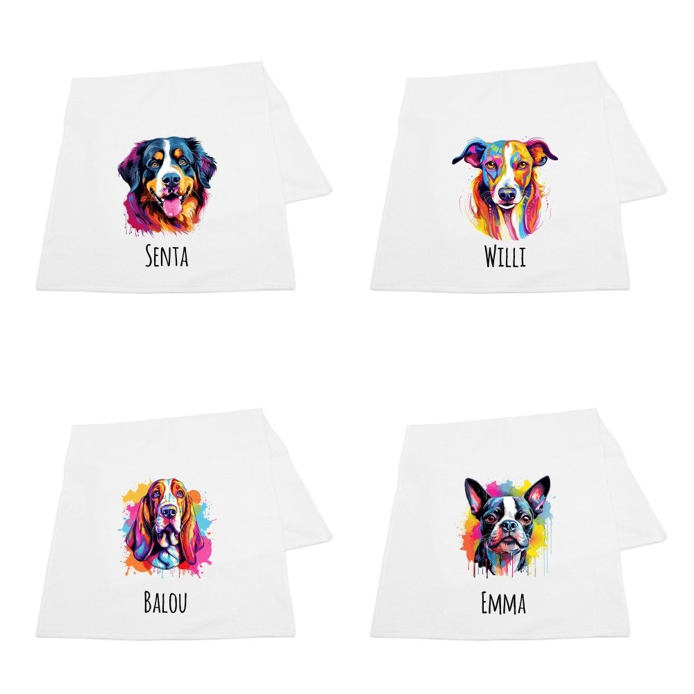 Handtuch Hunderasse Aquarell-Tierisch tolle Geschenke