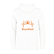 Personalisierter Kapuzenpullover Damen weiss Hundeliebe Edition – kuschelig & tailliert