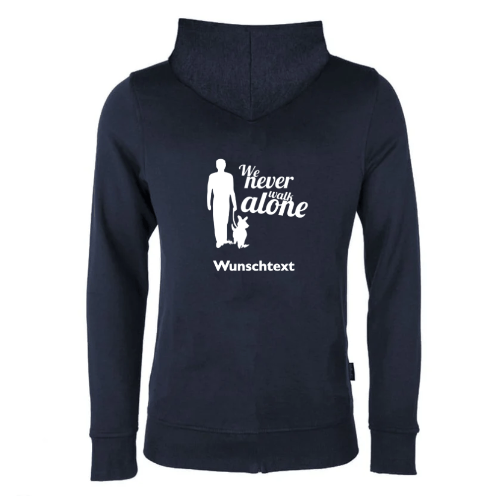 Hoodie Herren Never walk alone navy